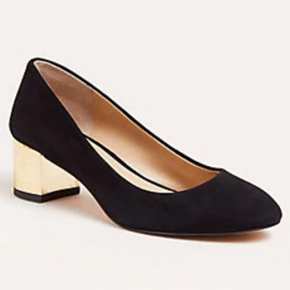 ANN TAYLOR $138 Women’s Lorene Suede Block Heel Pumps Size 6.5 New - Picture 6 of 6